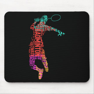 Mousepad Jogador de Badminton Colorido _ Racket do Shuttle