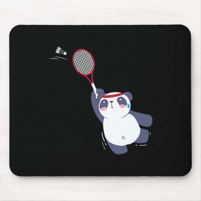 Mousepad Jogador de Badminton do Panda Bear Solteiros dupli (Frente)