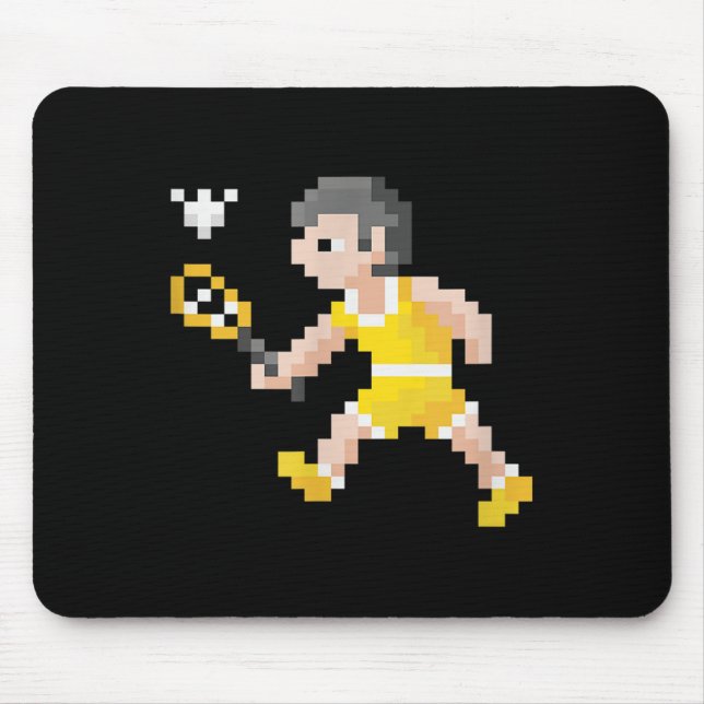 Mousepad Jogador de Badminton em Arte Pixel de Jogo de Víde (Frente)