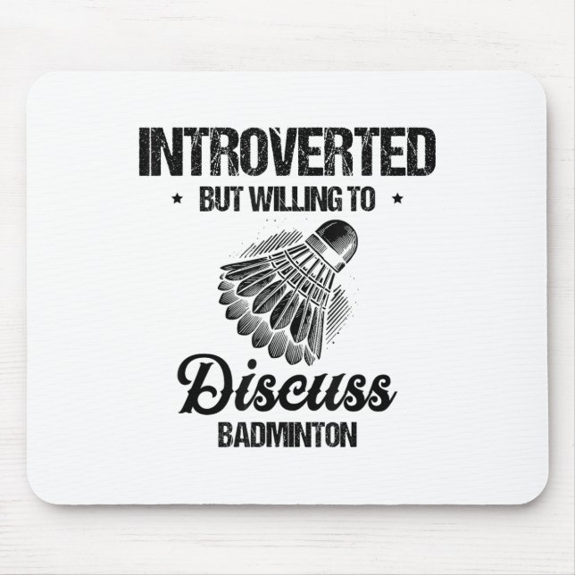 Mousepad Jogador de Badminton Engraçado Amor Shuttle Design (Frente)
