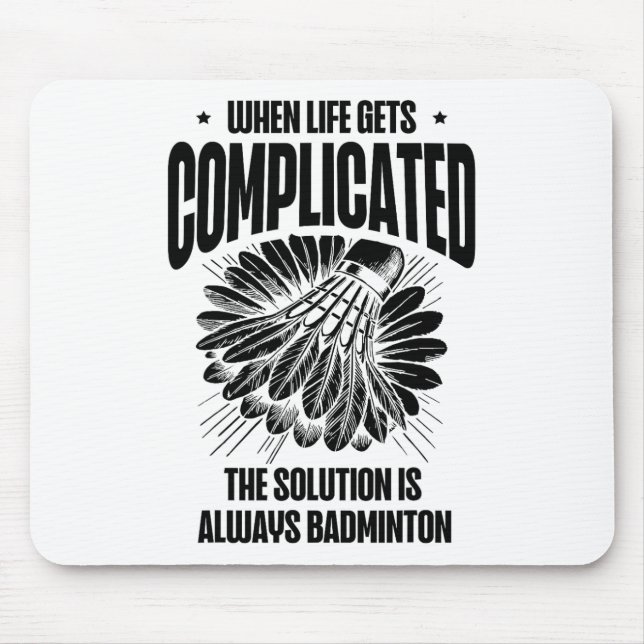 Mousepad Jogador de Badminton Engraçado Design 15 (Frente)