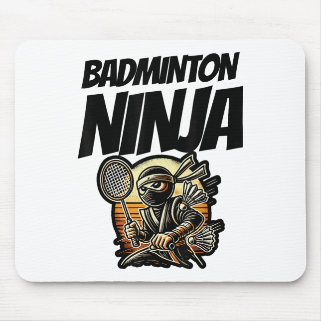 Mousepad Jogador de Badminton Engraçado Design 7 (Frente)