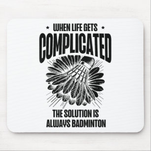 Mousepad Jogador de Badminton Engraçado Design do Shuttle