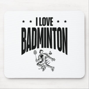 Mousepad Jogador de Badminton Engraçado Design do Shuttle