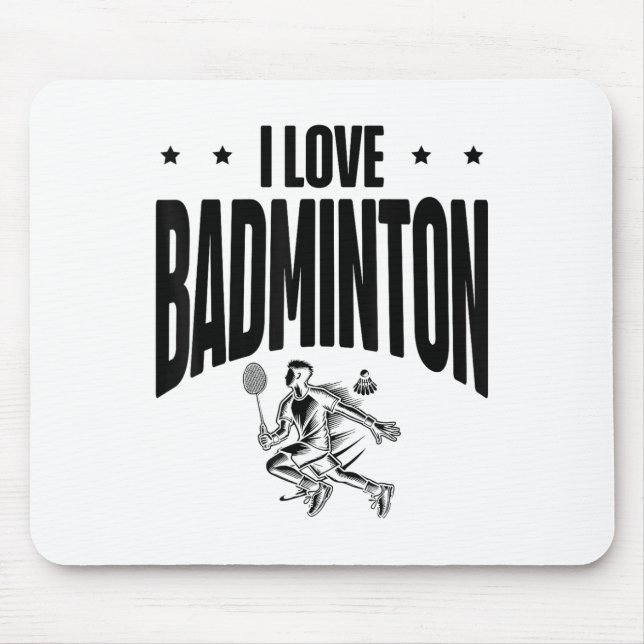 Mousepad Jogador de Badminton Engraçado Design do Shuttle (Frente)