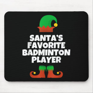 Mousepad Jogador de Badminton Favorito do Papai Noel Chapéu