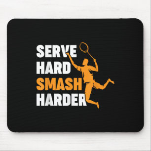 Mousepad Jogador de Badminton Peteca Saque Duro Smash Mais