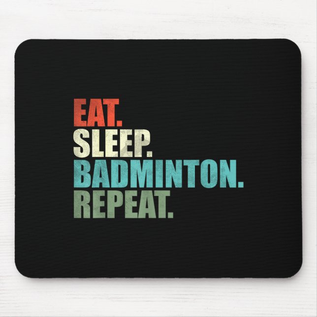 Mousepad Jogador de badminton retrô vintage (Frente)