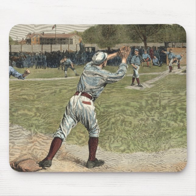 Mousepad Jogador de basebol jogado fora na segunda base (Frente)