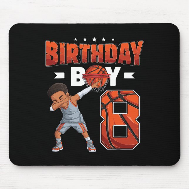 Mousepad Jogador de basquete de 8 anos Rapaz 8º Nascimento (Frente)