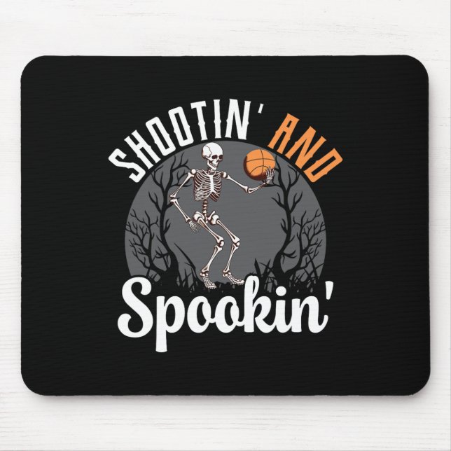 Mousepad Jogador De Basquete De Skeleton E Spookin Ha (Frente)