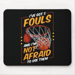 Mousepad Jogador de Basquete Divertido 5 Fouls Defendendo