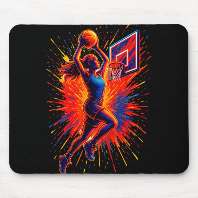Mousepad Jogador de Basquete Engraçado Tie Dye Equipe Espor (Frente)
