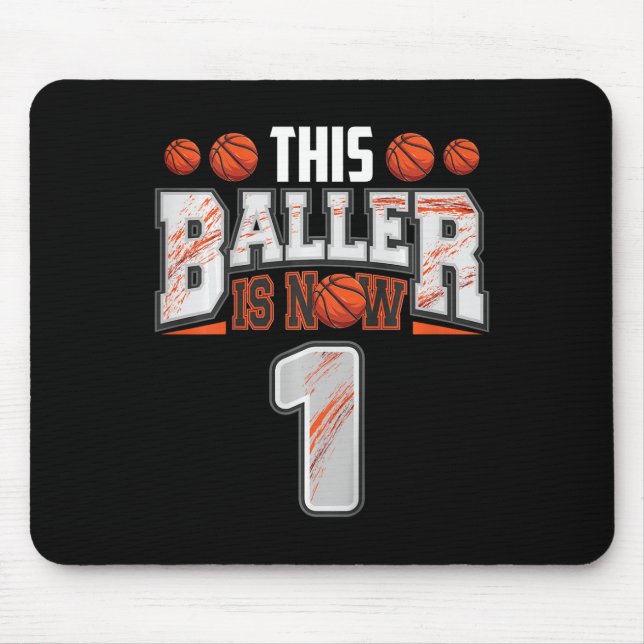 Mousepad Jogador de basquete infantil de 1 ano (Frente)