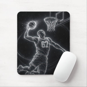 Mousepad Jogador de Basquete Neon Número 67
