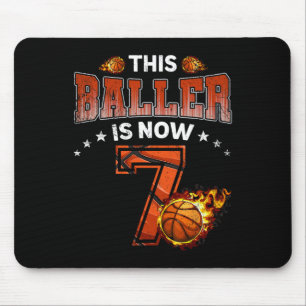 Mousepad Jogador de basquete para 7 Birthday Boys Oferece 7