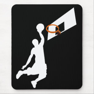 Mousepad Jogador de Basquete Slam Dunk - Silhueta Branca