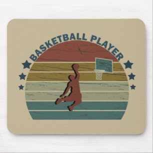 Mousepad Jogador de basquete vintage retro sunset