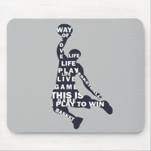 Mousepad Jogador de basquetebol do Slam dunk com texto do c