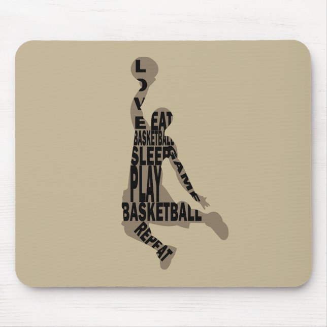 Mousepad Jogador de basquetebol joga um pedaço com texto de (Frente)