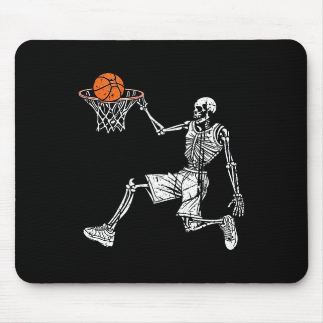 Mousepad Jogador de basquetebol Slam, do Halloween Skeleton (Frente)
