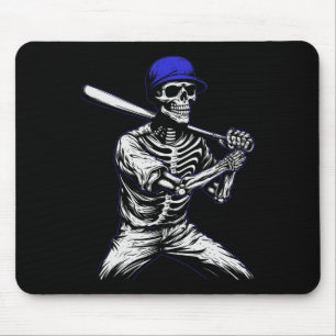 Mousepad Jogador de beisebol do Skeleton Halloween