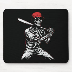 Mousepad Jogador de Beisebol do Skeleton Halloween 1