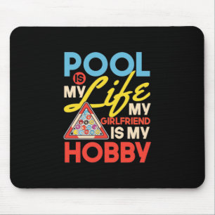 Mousepad Jogador de Bilhar Piscina Billiard É Minha Vida