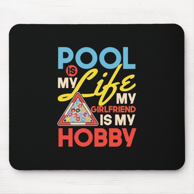 Mousepad Jogador de Bilhar | Piscina Billiard É Minha Vida (Frente)
