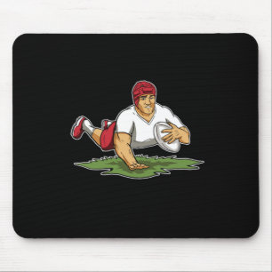 Mousepad Jogador De Bola De Rugby Para Ventiladores Rugby