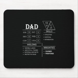 Mousepad Jogador de Dados de Roleplaying Pai Dragão Habilid