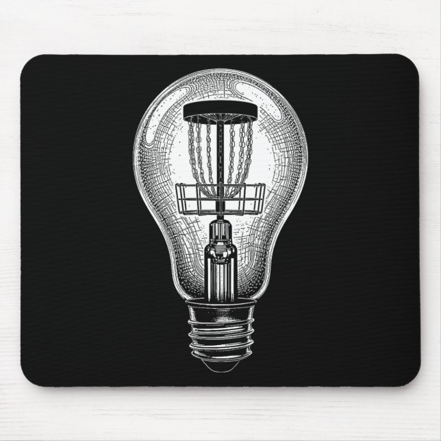 Mousepad Jogador de Disc Golf Lâmpada Esboço Boa Ideia Golf (Frente)