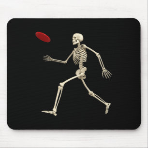 Mousepad Jogador de Esqueleto Assustador Lançando Disco de