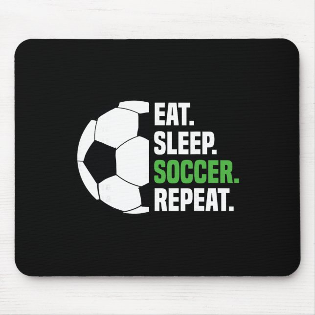 Mousepad Jogador de Futebol Amante de Futebol Comer Dormir  (Frente)