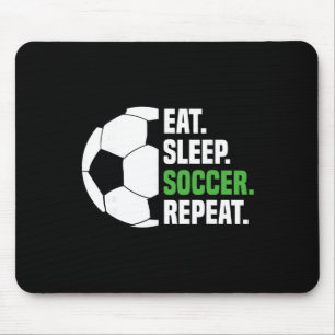 Mousepad Jogador de Futebol Amante do Futebol Comer Dormir