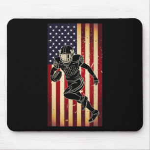 Mousepad Jogador de Futebol Americano Bandeira EUA Orgulho 