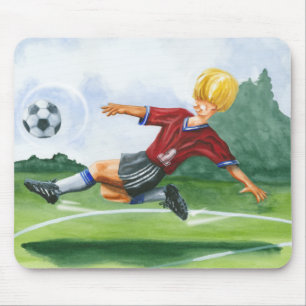 Mousepad Jogador de futebol batendo uma bola por Jay Throck