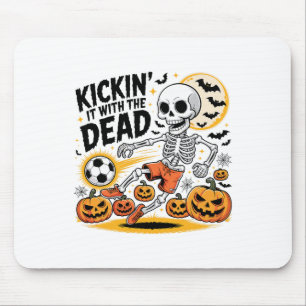 Mousepad Jogador de Futebol Esqueleto de Halloween Kickin '