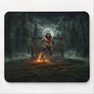 Mousepad Jogador de Futebol Lobisomem Arte de Terror de Hal