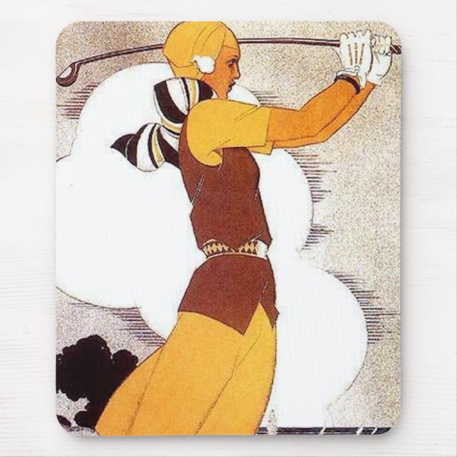 Mousepad Jogador de golfe da mulher (Frente)