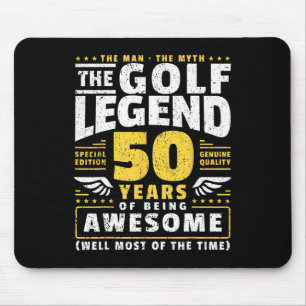 Mousepad Jogador de Golfe de 50 Anos, Aniversário, Golfe