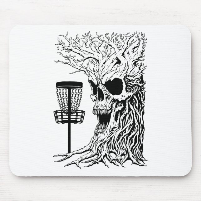 Mousepad Jogador de Golfe de Disco Engraçado Árvores Guardi (Frente)