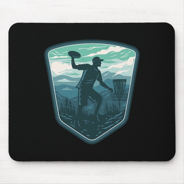 Mousepad Jogador de Golfe de Disco Frisbee Golfista Golfe R (Frente)