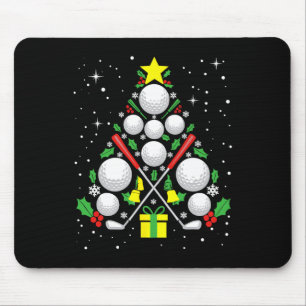 Mousepad Jogador de Golfe Divertido Luzes de Natal Árvore d