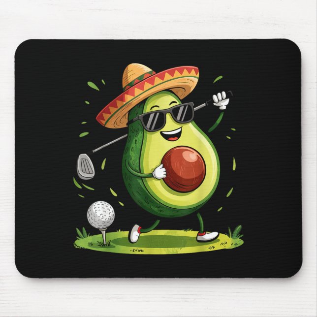 Mousepad Jogador de golfe taco cinco de maio comida de golf (Frente)