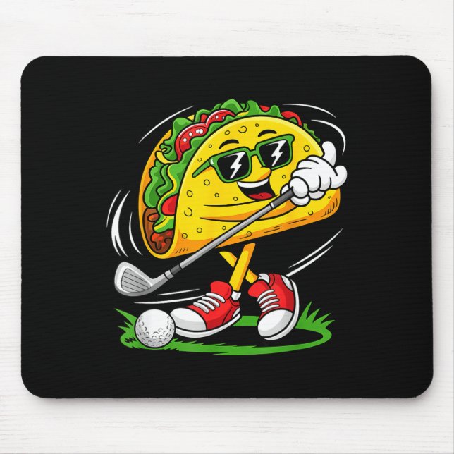 Mousepad Jogador de golfe taco cinco de maio comida de golf (Frente)