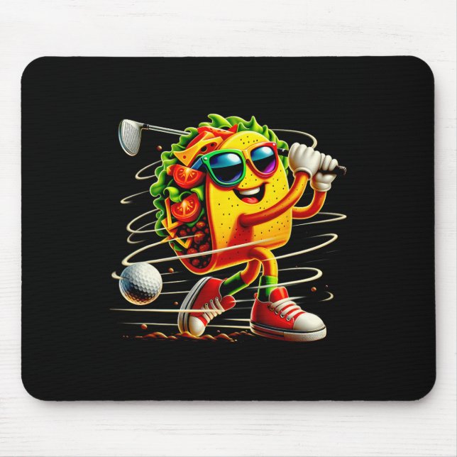 Mousepad Jogador de Golfe Taco Cinco De Mayo Golfer Comida  (Frente)