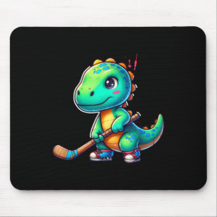 Mousepad Jogador de hóquei de campo de dinossauro engraçado