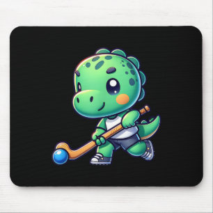 Mousepad Jogador de hóquei de campo de dinossauro fofo