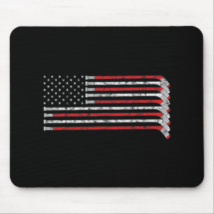 Mousepad Jogador de Hóquei Desvanecido com Bandeira dos EUA